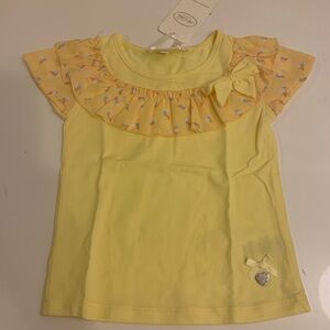 Yellow Kids Shirt with Ruffle Detail
